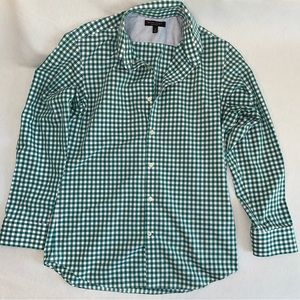 Banana Republic Teal Gingham Dress Shirt